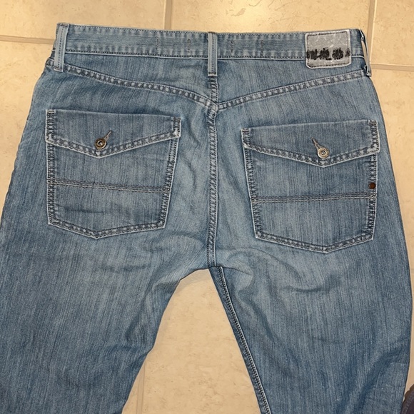 Mens 36 x 34 Signature Levi slim straight leg unique light blue jeans - Picture 10 of 13